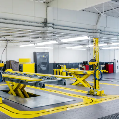 LED Battens over a industry workshop